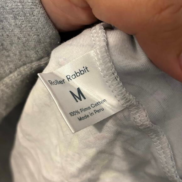 Roller Rabbit 100% Cotton Blue Pink Elephant Print Pajama Set Size Medium - Picture 9 of 9